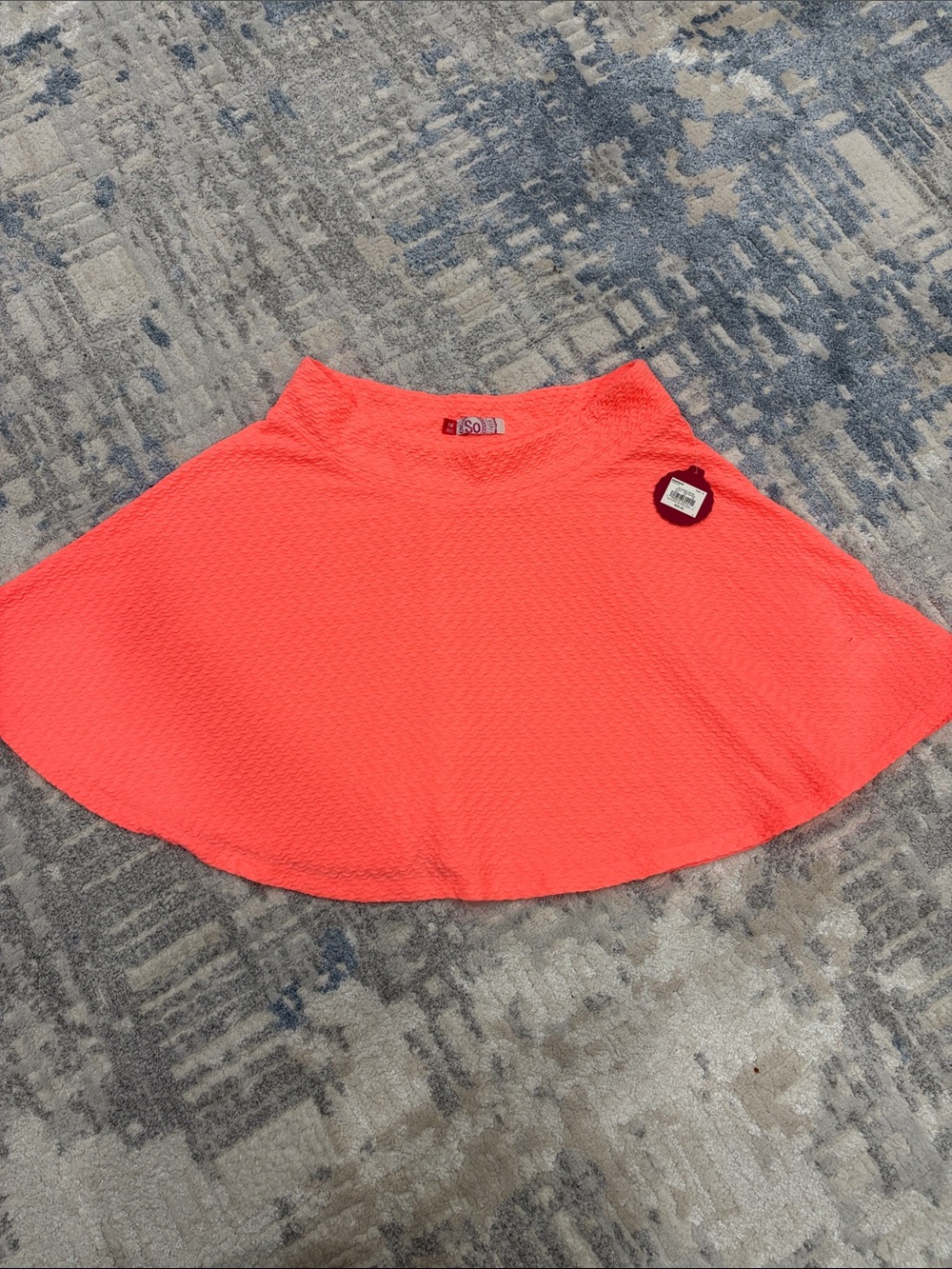 SO Women's Neon Coral Circle Skater Skirt